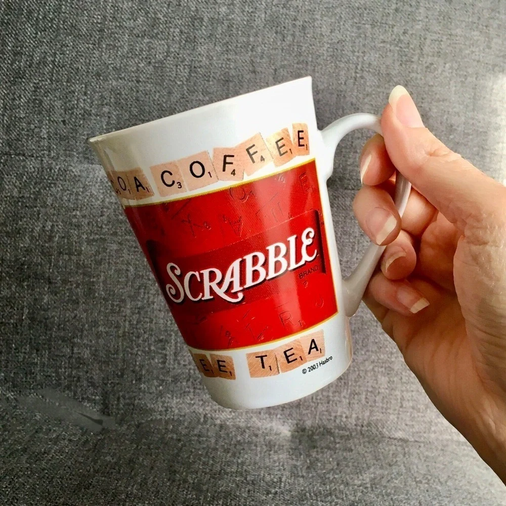 Novelty Scrabble Game Mug, White, Red, 11 oz